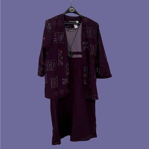 Women’s 2 piece dress Dark Purple  A89AR1